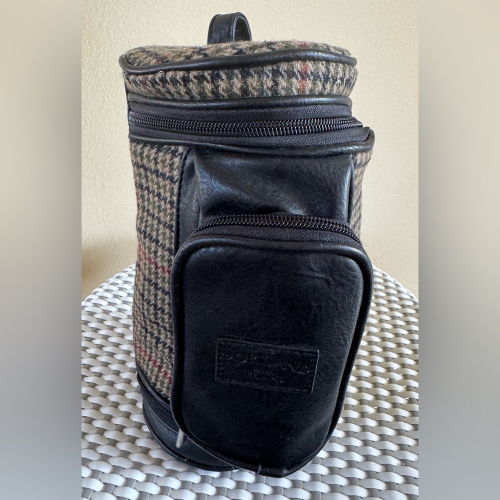 Portland Ireland Tweed Golf Wash Bag. 3 zippered compartments. Great Golfer Gift